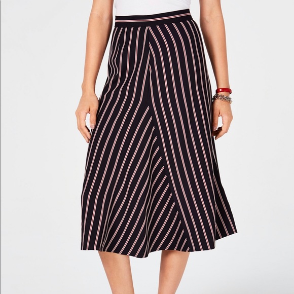 Tommy Hilfiger Striped Midi Skirt - Picture 1 of 8